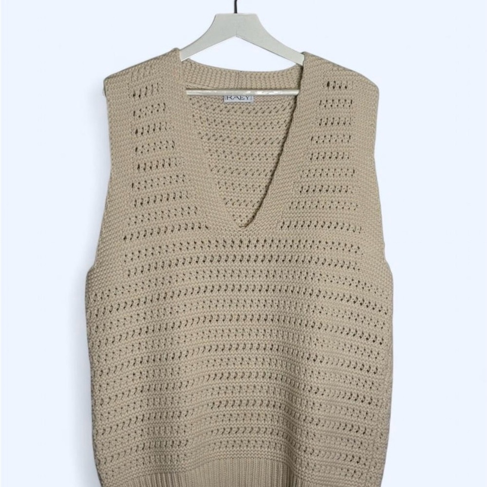RAEY Recycled-Cashmere Crochet Tank Top